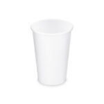 Biely papierový pohár s objemom 330 ml a priemerom 80 mm vhodný na horúce aj studené nápoje