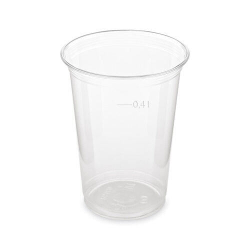 Číry PET pohár Ø 95 mm s objemom 0,4 l – ideálny na smoothie, ľadovú kávu či limonády. Odolný, ľahký a ekologicky recyklovateľný. Balenie 50 ks – ideálne pre kaviarne, bary a catering.